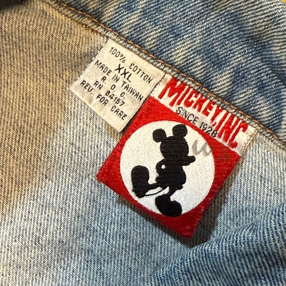Disney Mickey Inc. Vintage 90s Embroidered Denim Trucker Jacket, XXL(RARE) - Picture 2 of 13